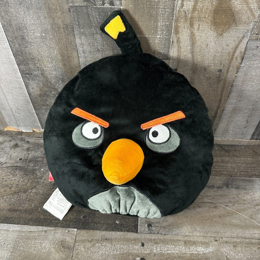 Angry Birds Black Bomb Large Plush 11" Stuffed Animal Pillow Rovio